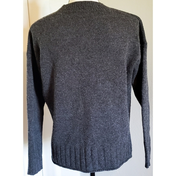 Madewell Star Print Knit Gray Wool Sweater - Picture 3 of 4